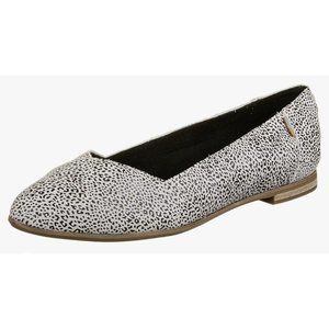 TOMS Womens Julie Leopard Print Suede Ballet Flats Black White US 9 EU 40